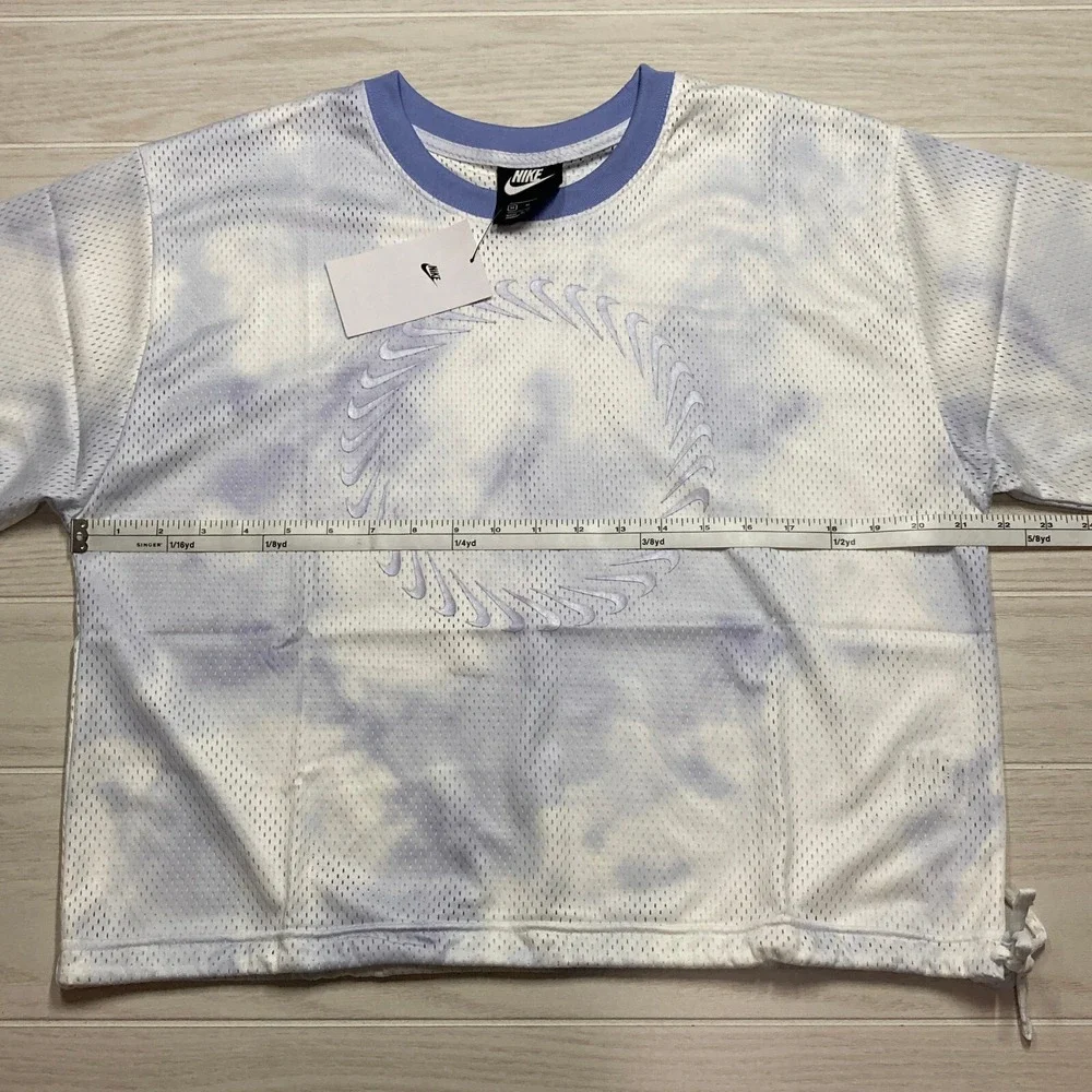 Nike Womens Sportswear Icon Clash Mesh Crop Tie Dye Shirt Size Medium DQ2914-569